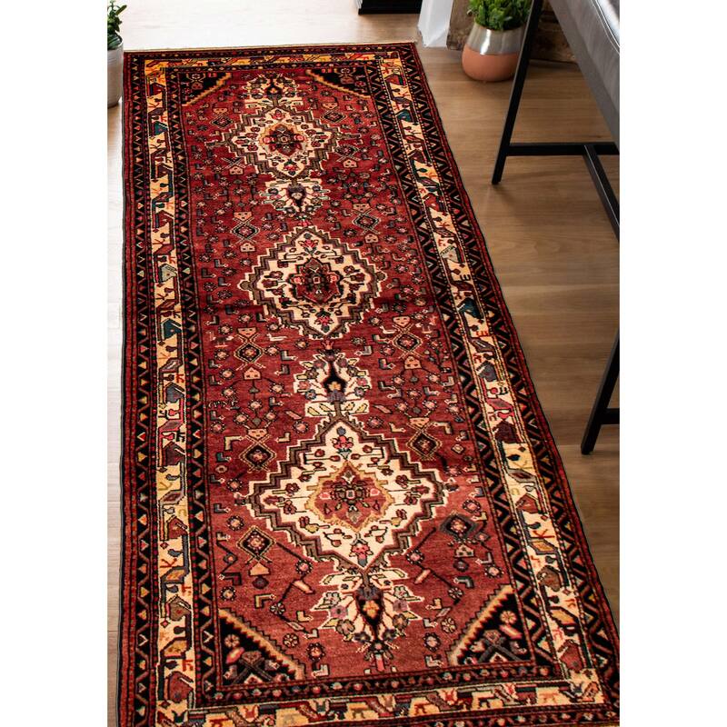 ECARPETGALLERY Hand-knotted Anadol Red Wool Rug - 3'7 x 11'2