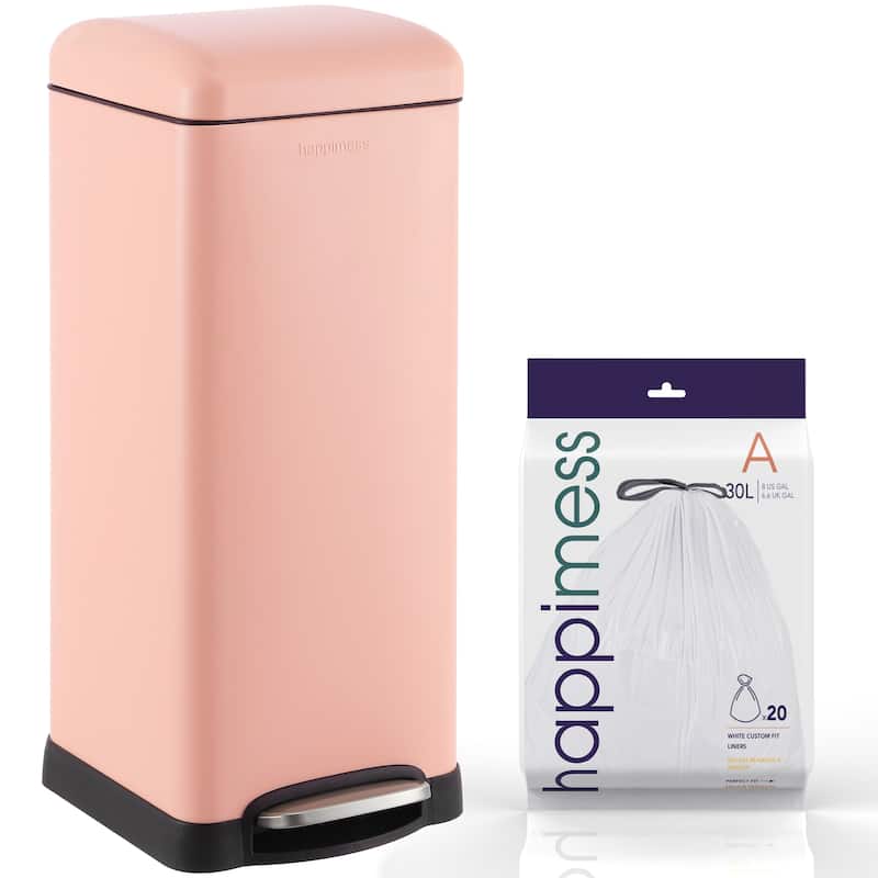 happimess Betty Retro 8-Gallon Step-Open Trash Can - Flamingo Pink
