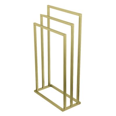 Edenscape Freestanding 3-Tier Towel Rack in Brushed Brass