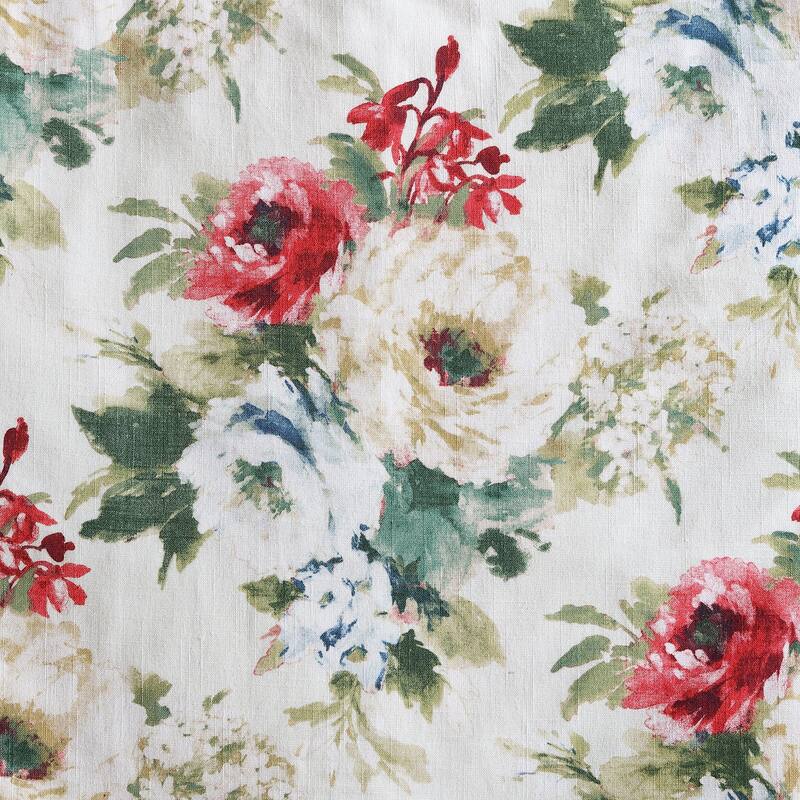HiEnd Accents Peony Washed Linen Watercolor Floral Bedding Chic Casual 3 Piece Comforter Set