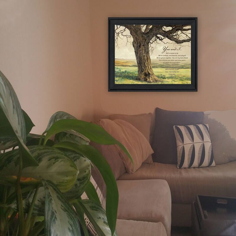 TrendyDecor4U Farmhouse "Forever" Framed Print Wall Art by Bonnie Mohr - Earthtone