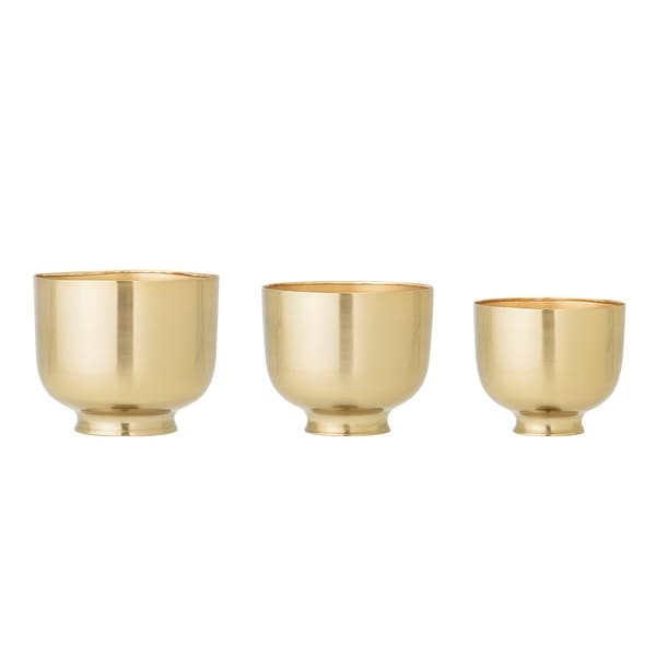 Gold Metal Planters, Set of 3
