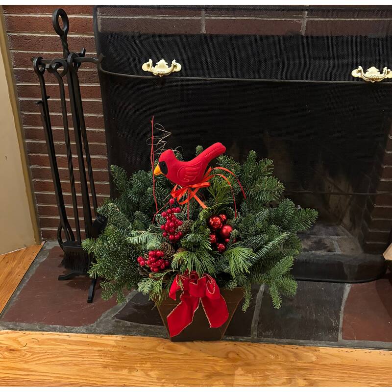 6" Across Red Cardinal On 10" Stick, Set Of 6