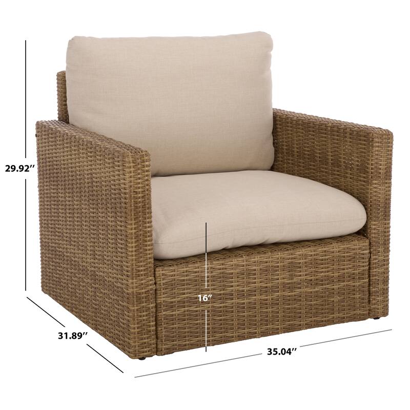 SAFAVIEH Outdoor Living Emma Armchair - 35"W x 32"D x 30"H