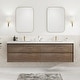 preview thumbnail 1 of 12, Sylphar 84 inch Bathroom Vanity with Sink, Floating Oak Cabinet with Stone Top 1 Set Of Antique Oak Vanity