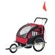 preview thumbnail 16 of 14, 2-Seat Baby Bike Trailer for Kids with Safety Harness, Removable Canopy, Ample Storage