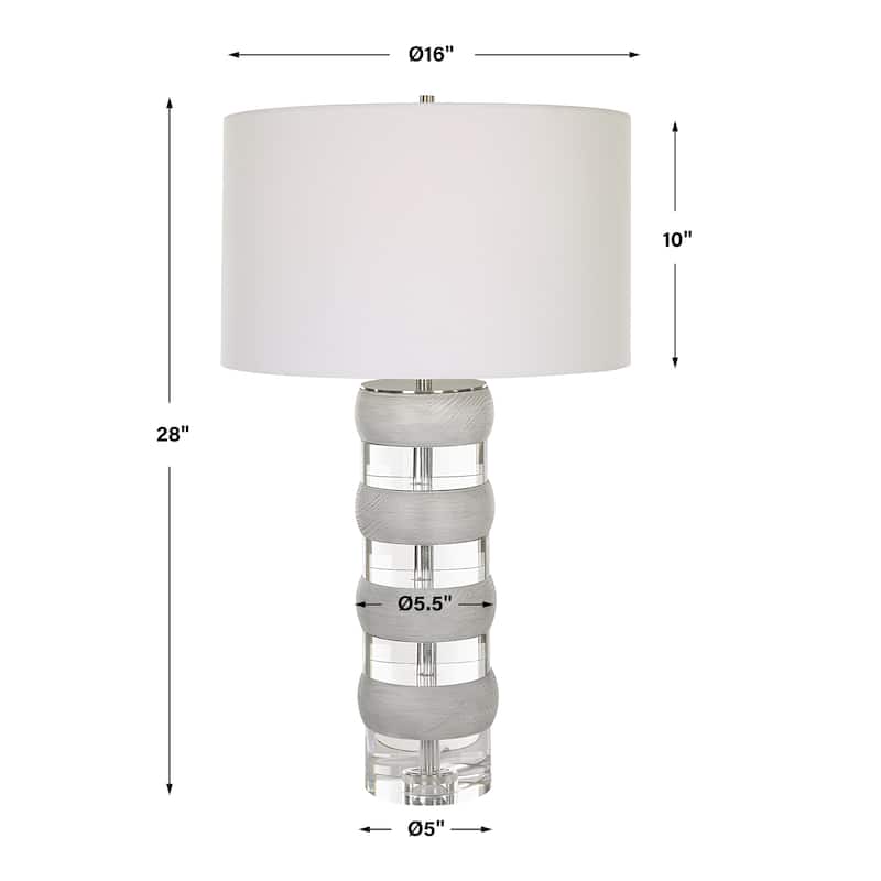 Uttermost Band Together Crystal & Wood Table Lamp - 16 W X 28 H X 16 D (in)