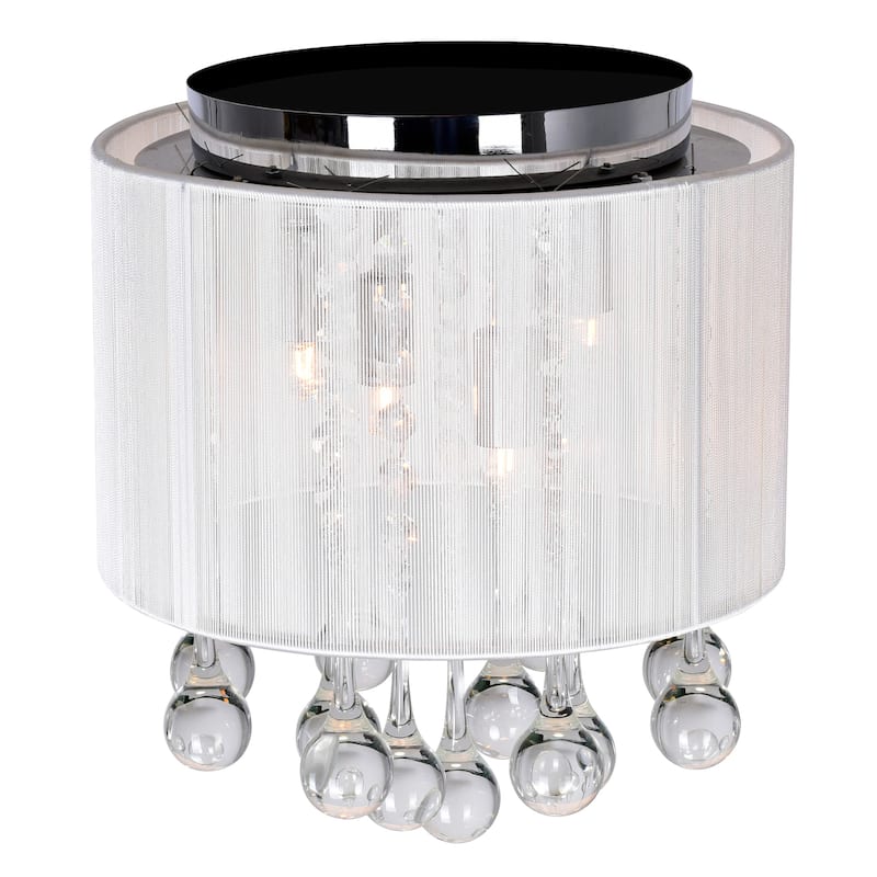 Water Drop 4 Light Drum Shade Flush Mount With Chrome Finish