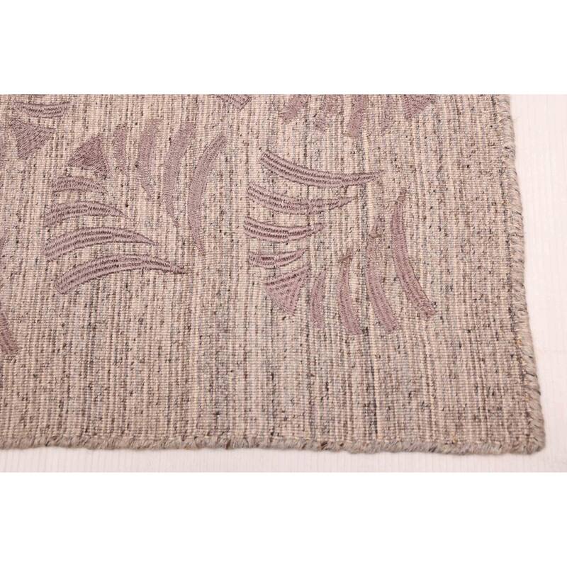 ECARPETGALLERY Flat-Weave Marrakech Taupe Wool Kilim - 5'4 x 7'3