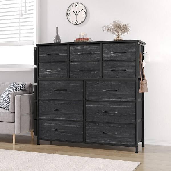 slide 2 of 7, Dresser for Bedroom with 12 Drawer Black
