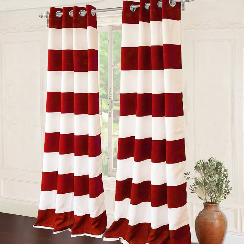 DriftAway Mia Stripe Room Darkening Curtain Panel Pair