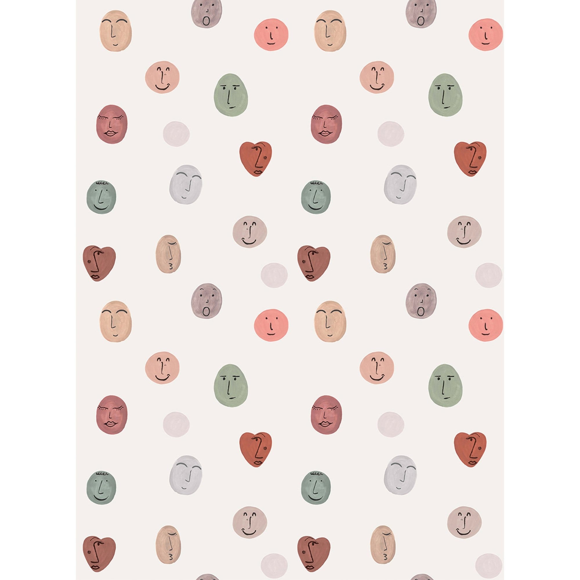 Galerie Wallcoverings Day Dreamers Collection Multi-Colored Smiley Faces 78.7-Inches Wide x 9.3-Feet High 4-Panel Wall Mural