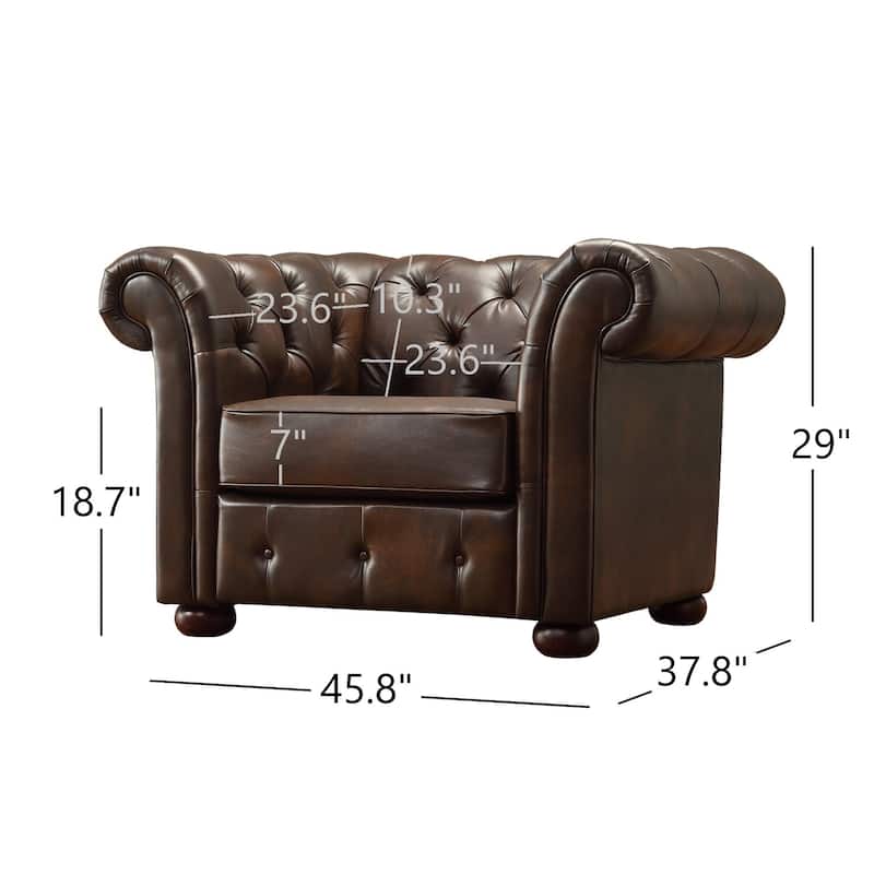 Knightsbridge Tufted Scroll Arm Chesterfield Chair by iNSPIRE Q Artisan