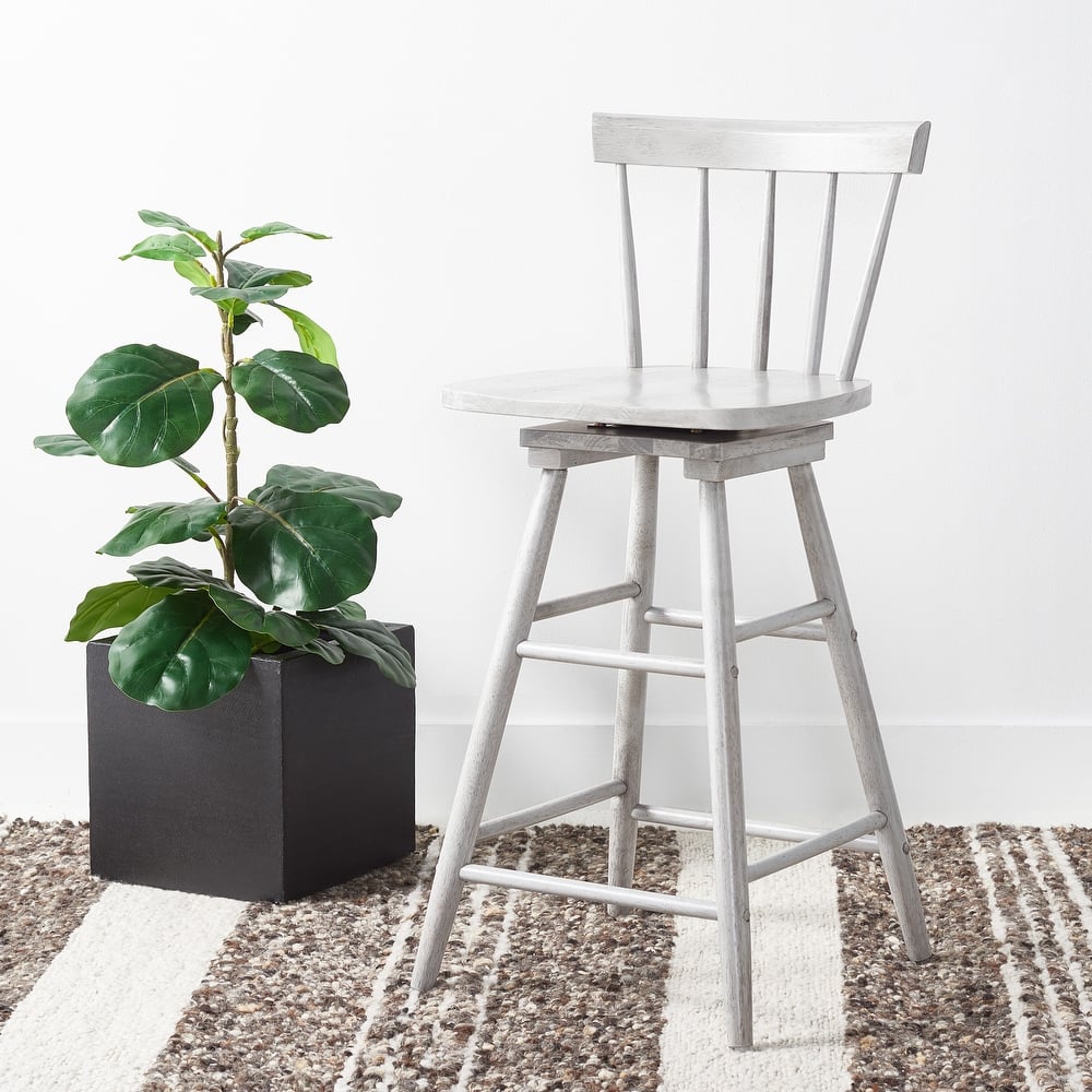 SAFAVIEH Haralda Swivel 25-inch Counter Stool - 17 In. W x 17 In. D x 38 In. H - 17Wx17Dx38H