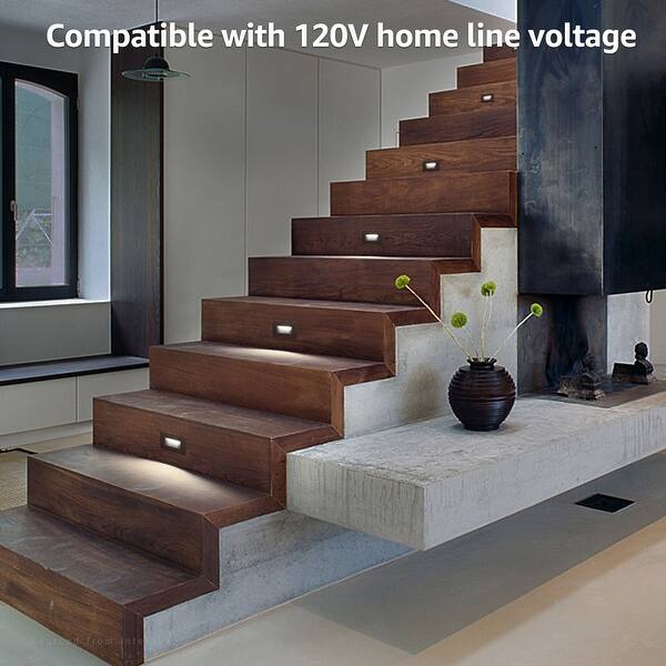 Led Step Lights Blue Dimmable LED Step Lights - 120V Indoor/Outdoor Stair Lighting, IP65 ...