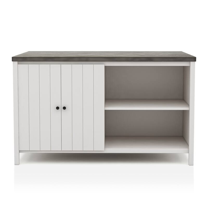 Furniture of America Hanto Farmhouse White 60-inch Counter Height Table