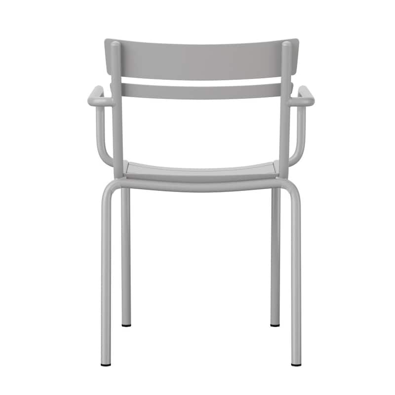 Modern Commercial Grade 2 Slat Indoor/Outdoor Steel Stack Chair