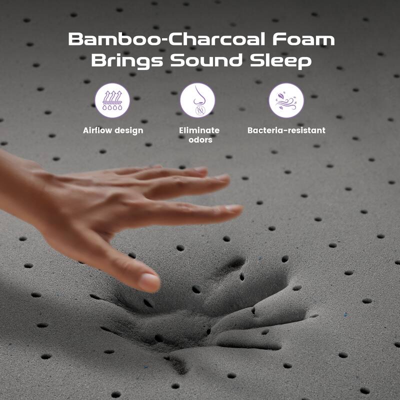 Sersper 14 Inch Bamboo Charcoal Gel Memory Foam Mattress,Suitable for Adjustable bed