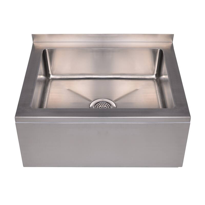 Whitehaus Noah's Wall Mounted Single Basin Stainless Steel Kitchen - Brushed Stainless Steel
