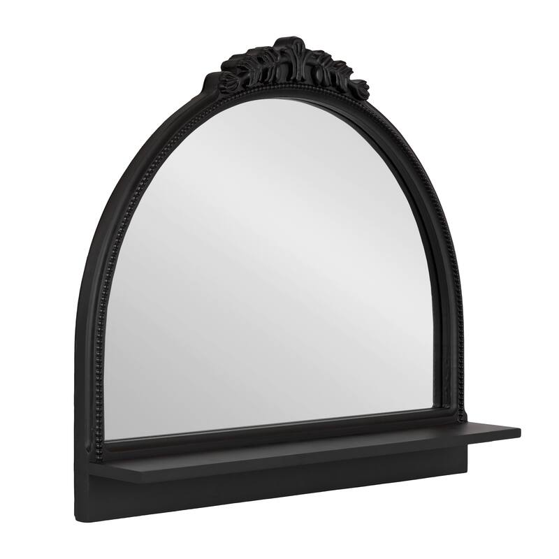 Kate and Laurel Dellona Arch Mirror with Shelf - 24x20 - 24x20 - Black