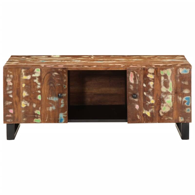 vidaXL Coffee Table Mixed Colors Solid reclaimed wood - 21.3 x 39.4 x 15.7 in
