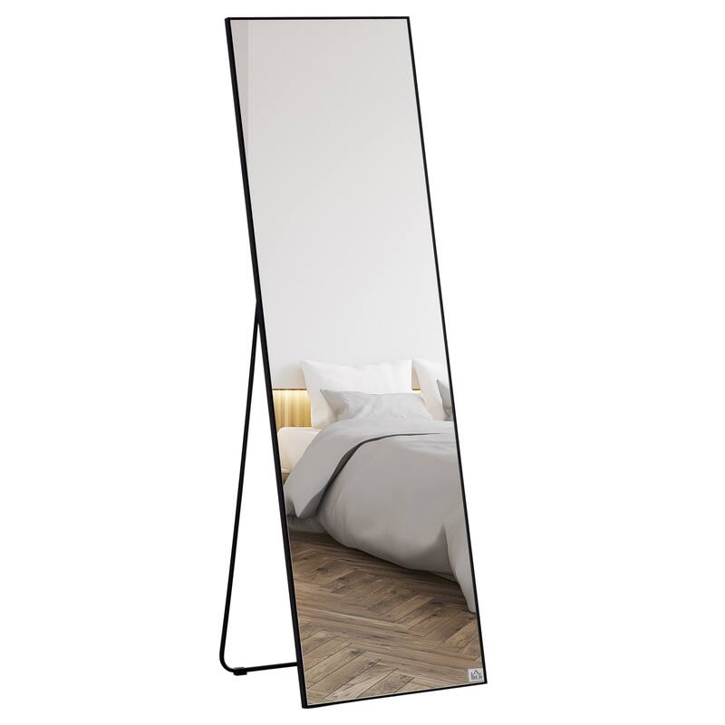 HOMCOM Full Length Dressing Mirror for Bedroom and Living Room, Black - 19.75"x19"x62.5"