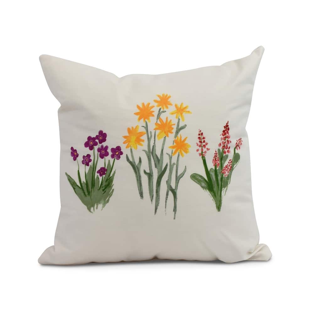 18 x 18 inch Flower Trio Outdoor Pillow
