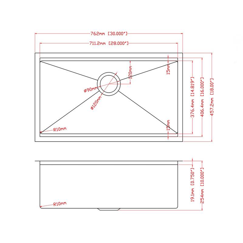 30 in. Undermount Single Bowl 16 Gauge Brushed Nickel Stainless Steel ...