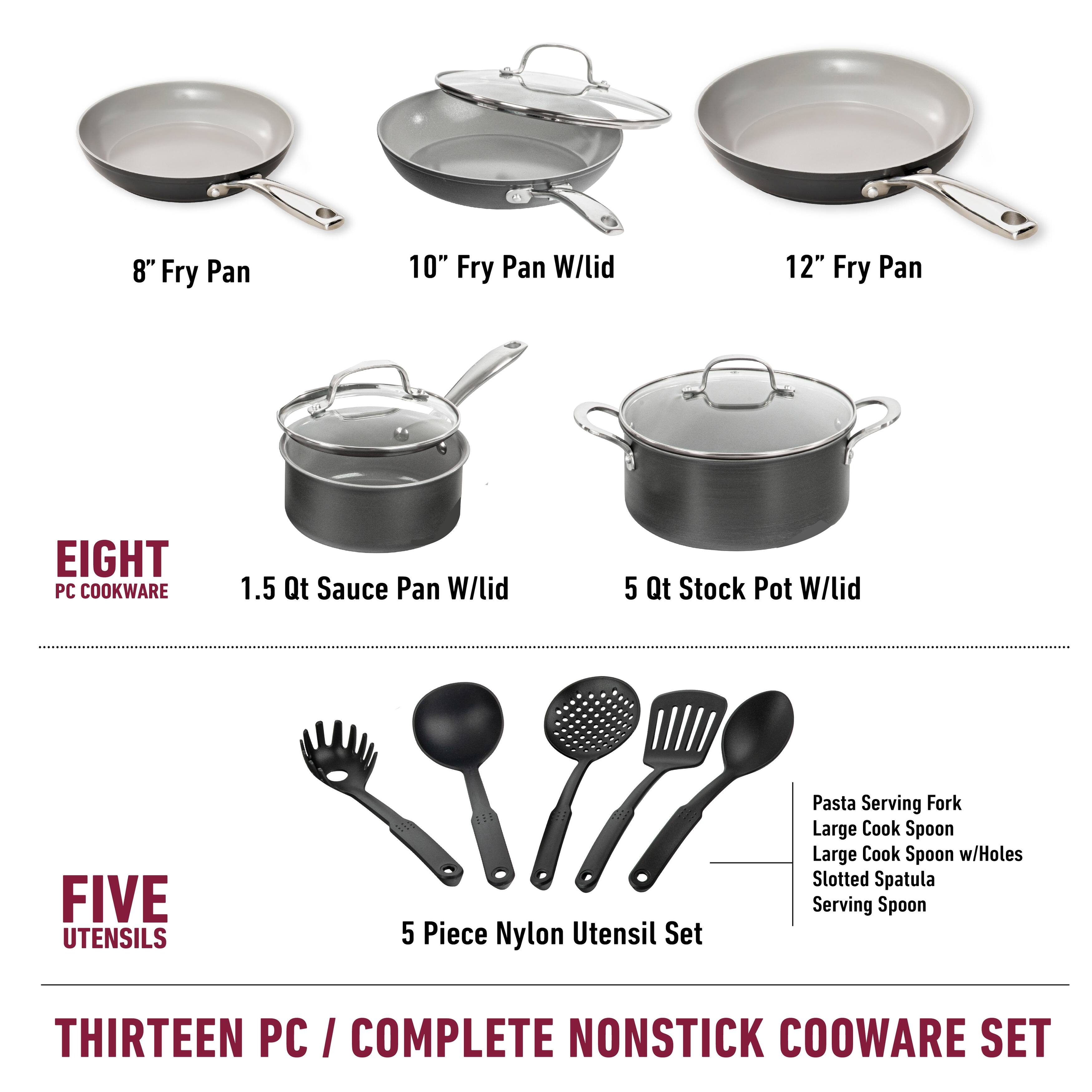 Granitestone Pro Hard Anodized 13 Piece Nonstick Cookware Set with