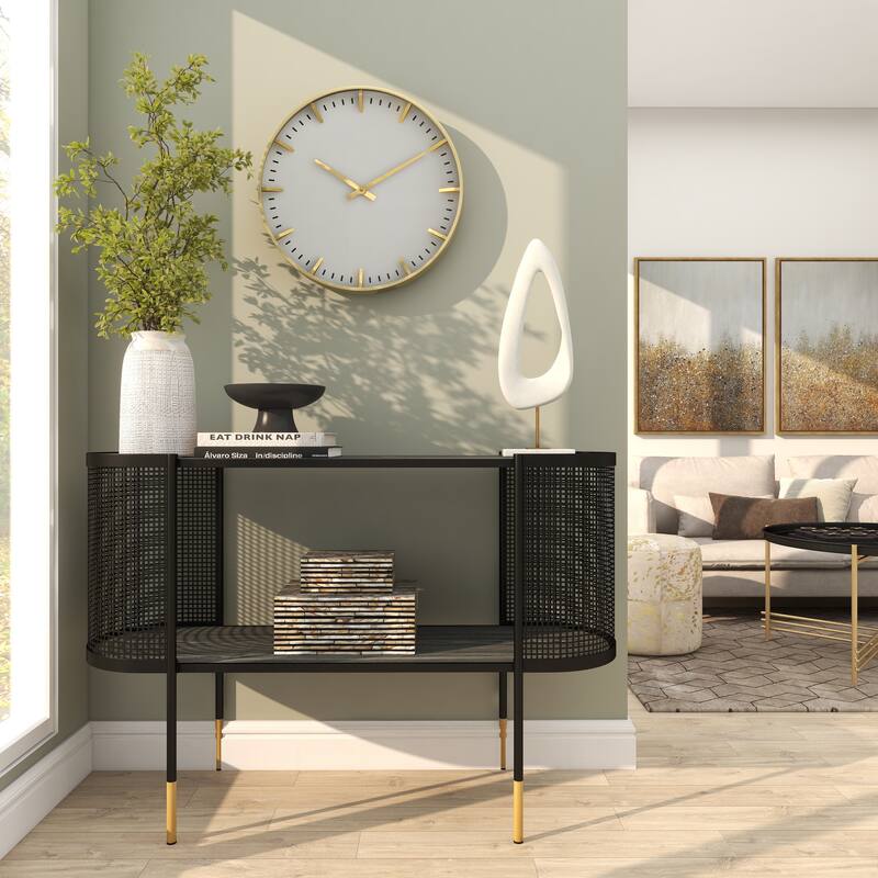 Dark Blue Glass Contemporary Wall Clock 20 x 20 x 3 - 20 x 3 x 20