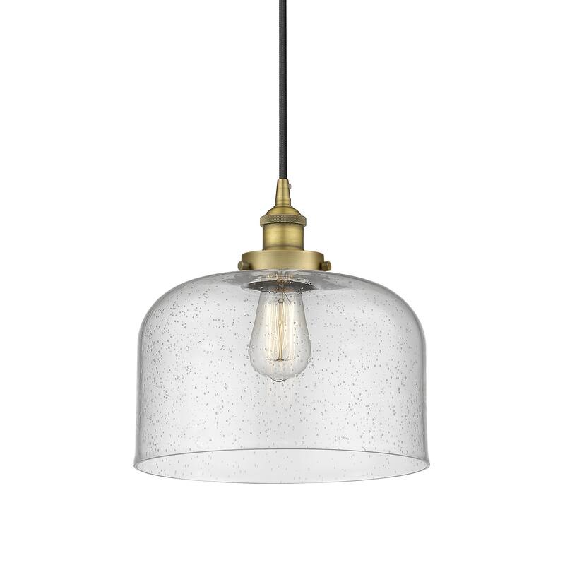 Innovations Lighting 616-1PH-12-12-L Bell Pendant Bell 12" Wide - Brushed Brass / Seedy