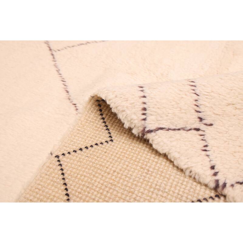 ECARPETGALLERY Hand-knotted Pak Finest Marrakesh Cream Wool Rug - 8'6 x 9'8