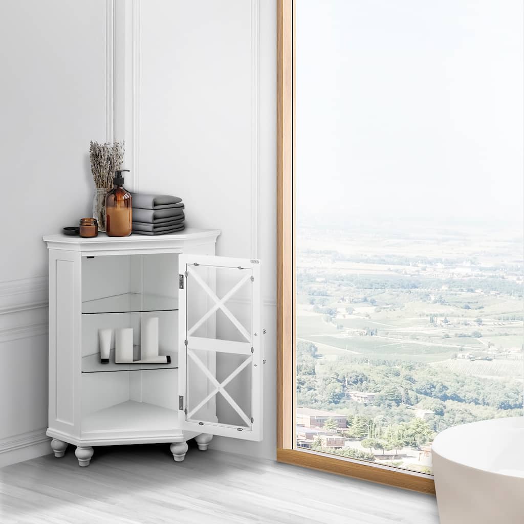 Teamson Home Blue Ridge Corner Wooden Floor Accent Cabinet