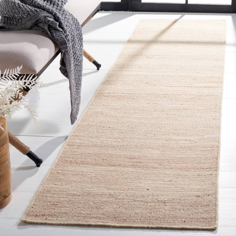 SAFAVIEH Handmade Natural Fiber Estefani Jute & Wool Rug - 2'3" x 9' Runner - Natural/Beige