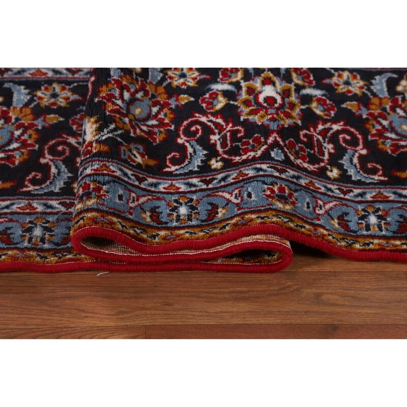 Red Floral / Traditional Kashan Turkish Rug Machine-Made Carpet - 9'7" x 12'10"