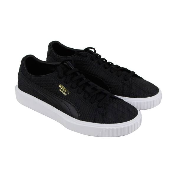 Shop Puma Breaker Mens Black Leather Lace Up Sneakers Shoes