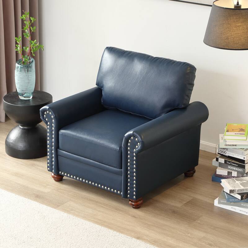Modern Lounge Chair PU Leather Accent Chair Single Sofa Armchair