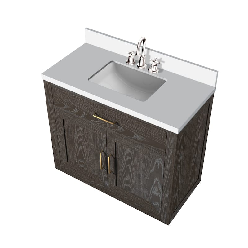 Abbey Bath Vanity with Cultured Marble Top, Sink and Faucet