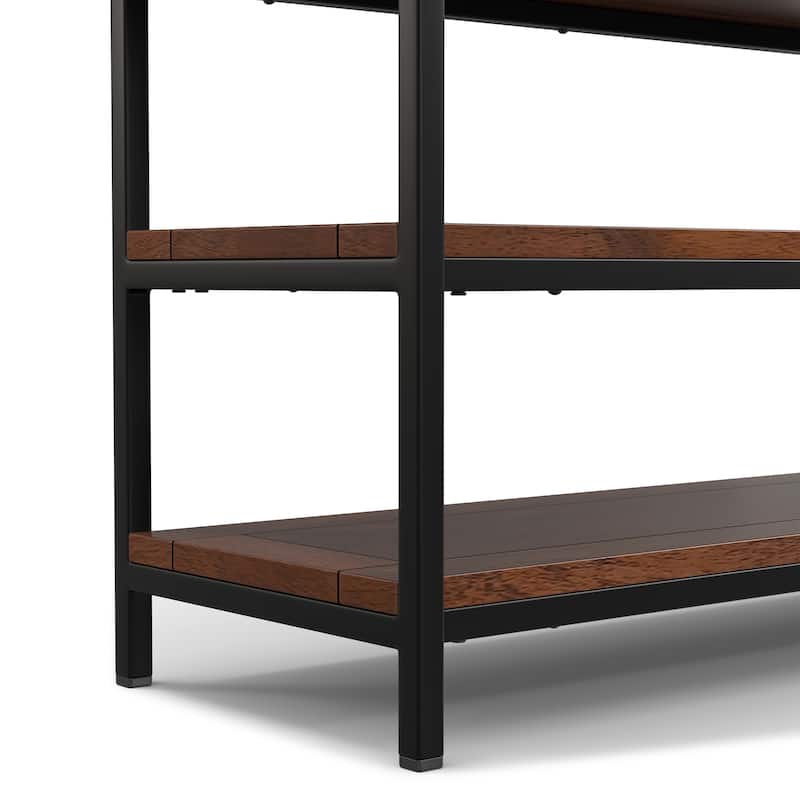 WYNDENHALL Rhonda SOLID MANGO WOOD 60 inch Wide Industrial TV Media Stand For TVs up to 65 inches - 60"w x 18"d x 26" h