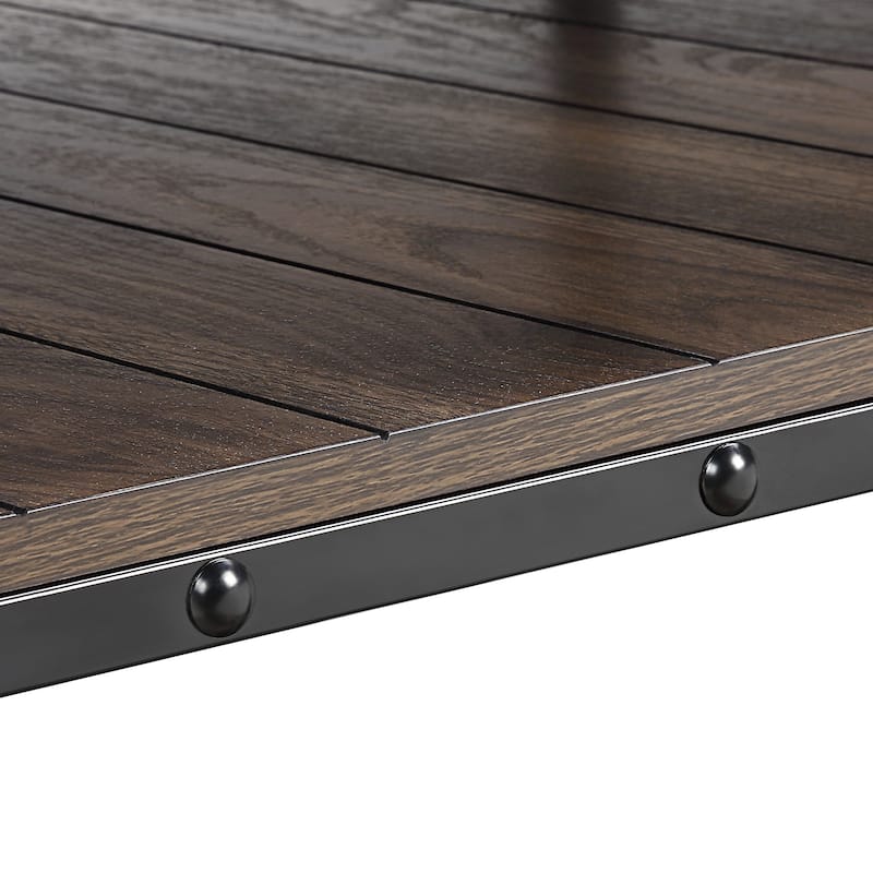 Hyssop Farmhouse Steel 2-Piece Coffee Table Set with Shelf by Furniture of America