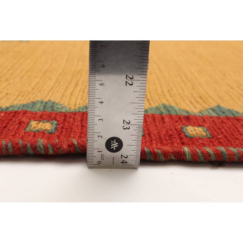 ECARPETGALLERY Flat-Weave Kashkuli Light Orange Wool Tapestry Kilim - 5'4 x 7'5