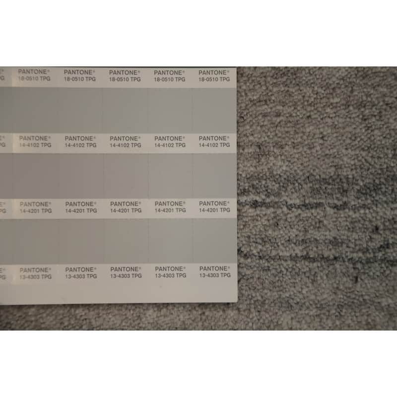 Hand Knotted Oriental Viscose Silk Carpet Tribal Animal Pictorial Greys & Charcoal Gabbeh Area Rug - 11' 10'' X 8' 11''