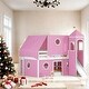 preview thumbnail 2 of 12, Impression & Beautiful Playhouse Unique Design Full Size Loft Bed with Slide Pink Tent and Tower