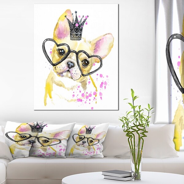Dog with glasses canvas on sale art
