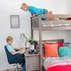preview thumbnail 26 of 28, Max and Lily L Shaped Twin over Twin Bunk Bed with Bookcase and Desk