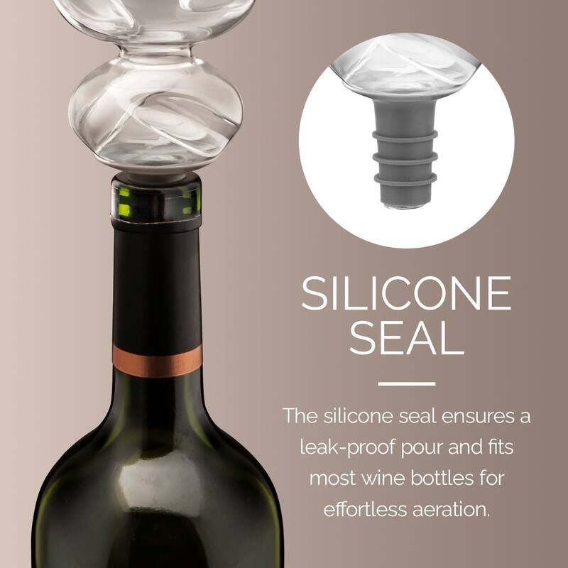 Final Touch Conundrum Wine Aerator for Wine Bottles - 3.5 x 6.7 inch