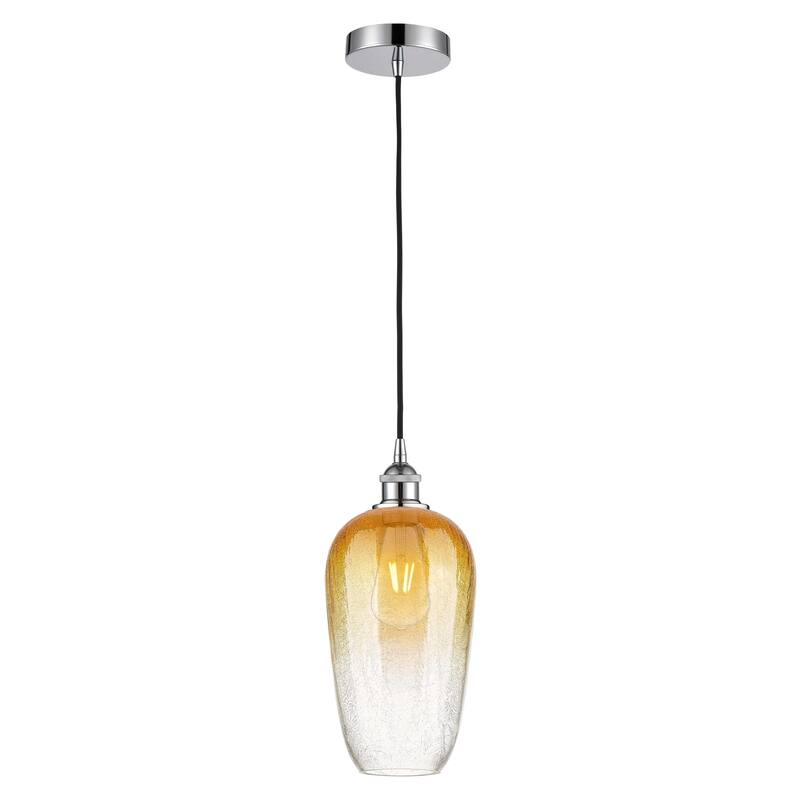 Innovations Lighting Endless Possibilities Edison - Brookhaven Flute - 1 Light 7" Cord Hung Mini Pendant - Polished Chrome/Amber