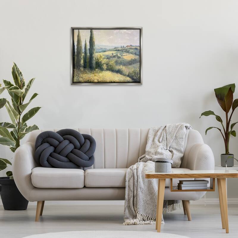Stupell Rolling Hills Country View Framed Floater Canvas Wall Art Design By Petal Prints Design