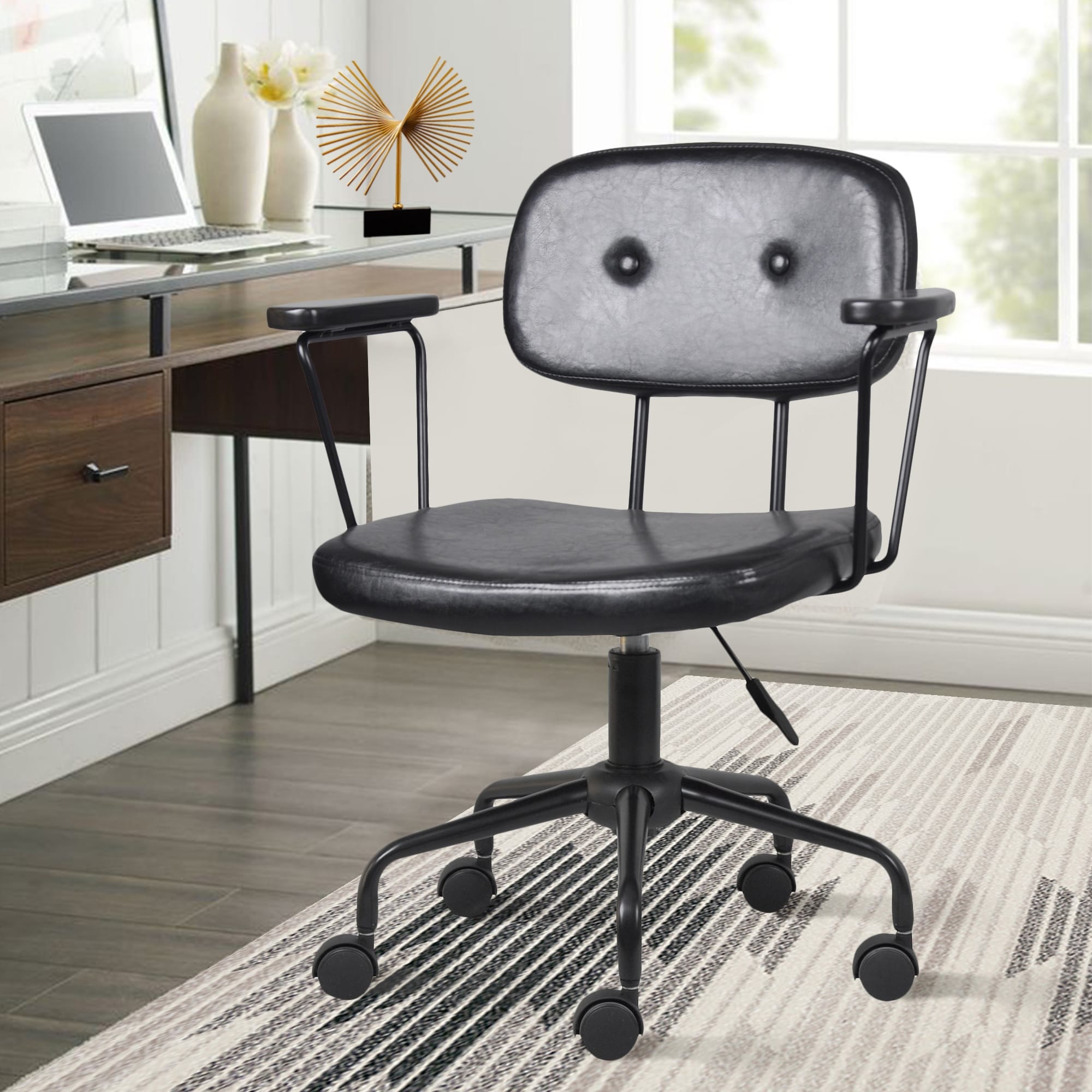 Faux cowhide office chair best sale