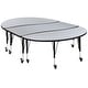 preview thumbnail 16 of 23, 3PC Mobile 86" Oval Wave Flexible Grey Kids Adjustable Activity Table Set